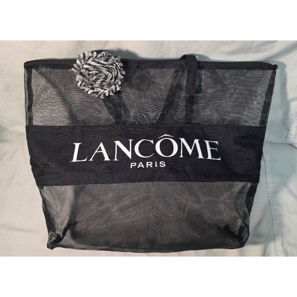 Lancome Paris Black Mesh Beach Tote Bag Summer Collection